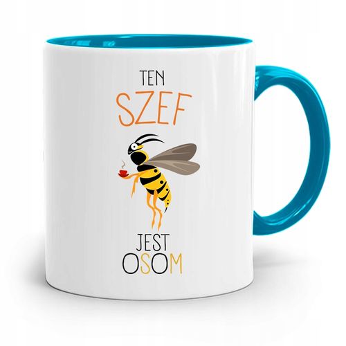 Kubek Błękitny Prezent Dla Szefa Jest Osom Prezent Z Nadrukiem Ze Zdjęciem na Arena.pl