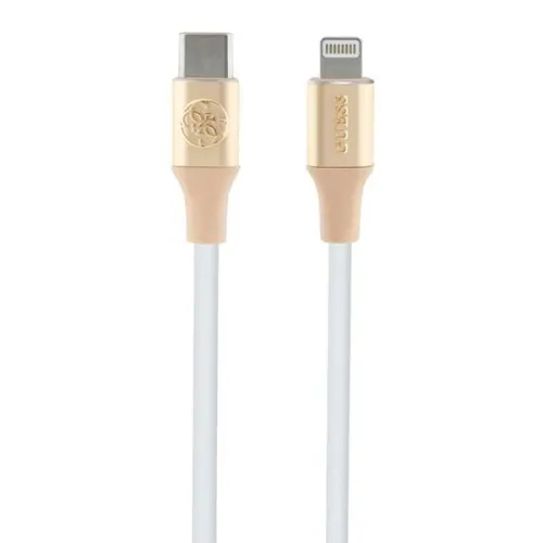 Kabel Guess Ebossed Logo USB-C / Lightning 1.5m szybkie ładowanie - złoty na Arena.pl