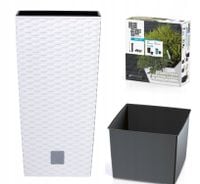 Doniczka samonawadniająca RATO DRTS225S | Biały, Kształt Kwadratowy, Wymiary 22.5x22.5x42.1 cm, Kolor Biały, Prosperplast
