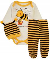 KOMPLET BODY PÓŁŚPIOCHY CZAPKA PSZCZÓŁKA 3m J37C