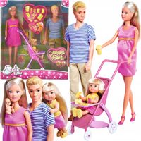 DUŻY ZESTAW 4 LALKI STEFFI W CIĄŻY KEVIN EVI BOBAS WÓZEK SPACERÓWKA + AKC.