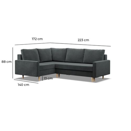 Duży narożnik, prawy, MILO, mikrofaza, 223x172x92 cm, brązowy na Arena.pl