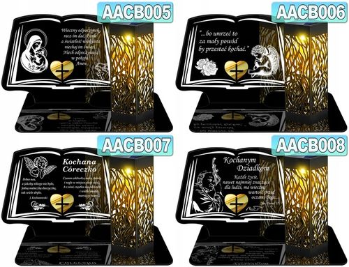 ZNICZ SOLARNY LED WIECZNY DLA TATY NA CMENTARZ GRÓB lampka Księga 3D na Arena.pl