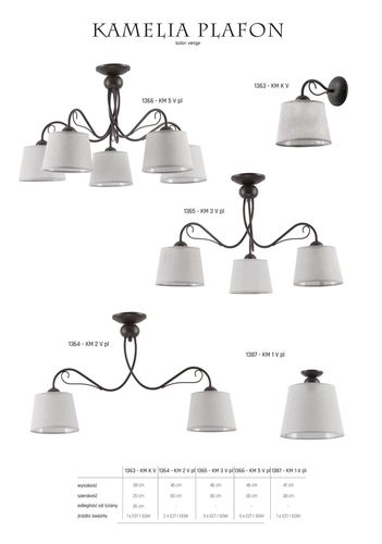 Lampa Plafon KAMELIA 1387 Jupiter na Arena.pl
