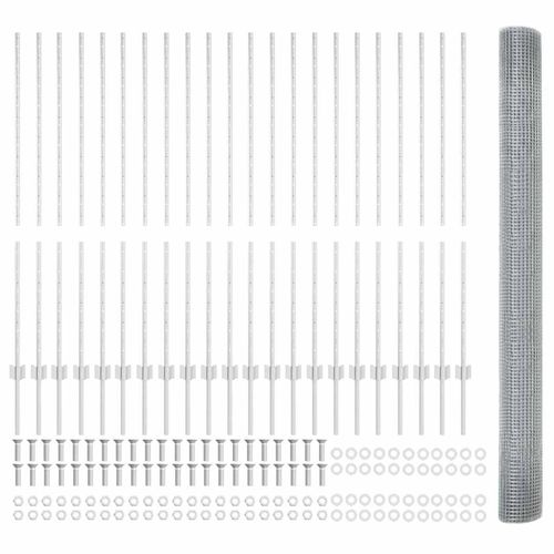 Ogrodzenie z słupkami Srebrny 1.4 x 50 m Stal na Arena.pl