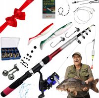 ZESTAW WEDKARSKI DLA POCZATKUJACYCH PREZENT WEDKARZA AKCESORIA WEDKARSKIE