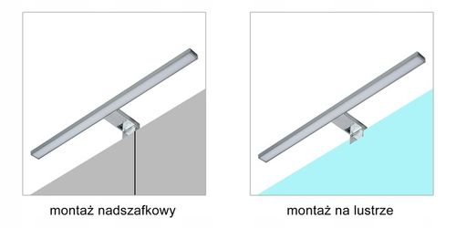 KINKIET LED LAMPA LED NA SZAFKĘ LUSTRO ŁAZIENKA 10W 50cm CZARNA na Arena.pl