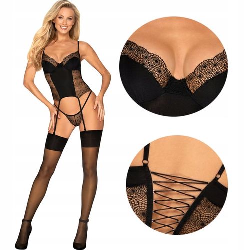 Obsessive Sharlotte Gorset sznurowany Stringi L/XL na Arena.pl