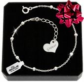 SREBRNA BRANSOLETKA KULKI 925 + SERCE GRAWER na PREZENT DLA NIEJ