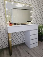 Toaletka KARO 120 GOLD w Złotej Ramce - Złota noga