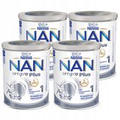 Mleko początkowe NAN OPTIPRO Plus 1 5HMO dla niemowląt od urodzenia 800g x4