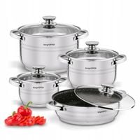 Zestaw GARNKÓW Indukcja PATELNIA Głęboka STAL Konighoffer Bari Silver