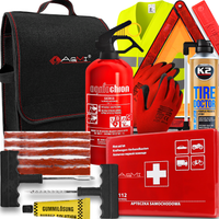 GAŚNICA 1KG APTECZKA TORBA K2 TIRE TRÓJKĄT RĘKAWICE ZESTAW DO NAPRAWY OPON