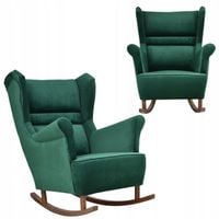 Fotel uszak Zoja bujany skandynawski Family Meble butelkowa zieleń