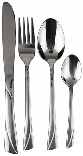 SZTUĆCE ZESTAW NA 12 OSÓB KOMPLET 72 elementy SREBRNE SZTUĆCÓW STALOWYCH na Arena.pl