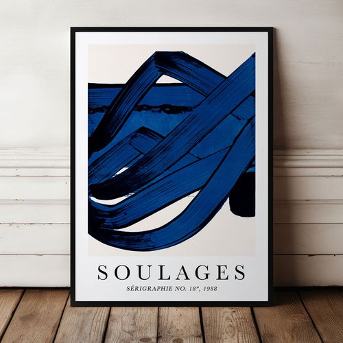 Plakat abstrakcje soulages 21x30 cm w czarnej ramie na Arena.pl