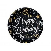 talerzyki papierowe b&c happy birthday, 18 cm/ 6