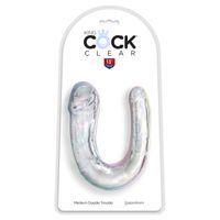 podwójne dildo 34 cm clear medium double trouble king cock