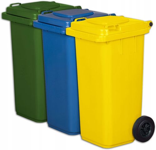 POJEMNIK KOSZ 120L NA ŚMIECI ODPADY SEGREGACJA x3 na Arena.pl