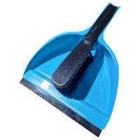 Szufelka i zmiotka z gumą AZ Basic niebieska 1kpl