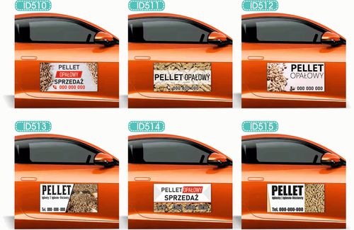 Magnes na samochód reklama magnetyczna 60x30 cm PELLET OPAŁOWY różne wzory na Arena.pl