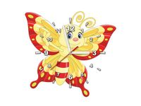 40X40CM ZEGAR MOTYLEK ŻÓŁTO CZERWONY OBRAZ