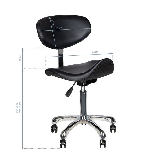 Taboret kosmetyczny 1637 czarny na Arena.pl