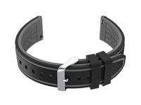 Pasek gumowy do zegarka U14 - czarny/szary - 24mm