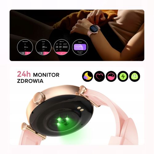 Smartwatch KIESLECT Pura Gold 1,19" AMOLED Bluetooth 5.2 IP68 na Arena.pl
