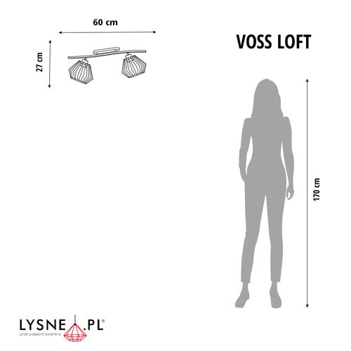 Nowoczesna lampa sufitowa 2-punktowa VOSS LOFT na Arena.pl