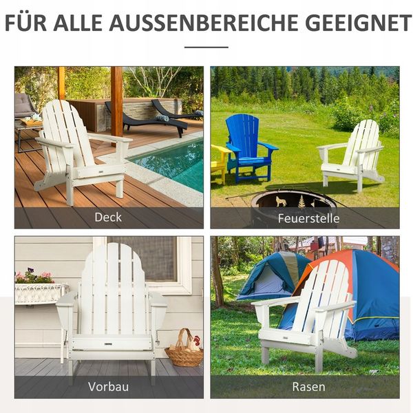 Adirondack-Gartenstuhl Weiß zdjęcie 10