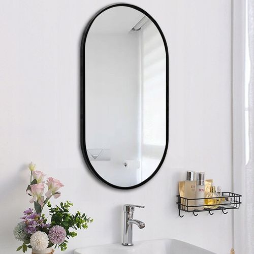 DUŻE LUSTRO OWALNE Industrialne ŁAZIENKOWE SALON SYPIALNIA CZARNE na Arena.pl