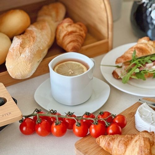 Komplet FILIŻANEK do KAWY HERBATY Porcelanowe ze SPODKIEM Tadar 6x220 ml na Arena.pl