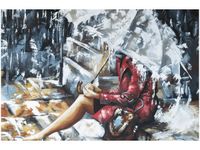 60X40CM DESZCZOWA DZIEWCZYNA OBRAZ