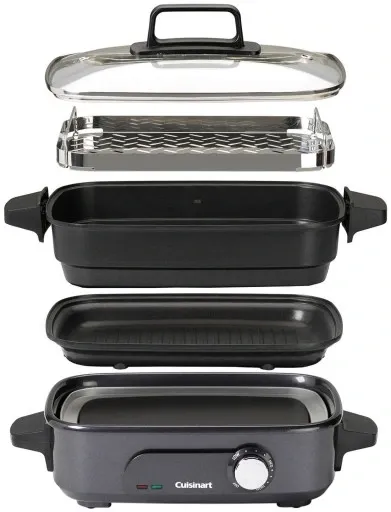 Grill elektryczny Cuisinart GRMC3E 1400W szaro-czarny zdjęcie 2