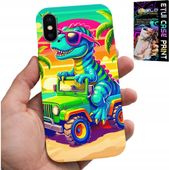 ETUI DO IPHONE X / XS - DINOZAUR W CIĘŻARÓWCE WZORY DLA DZIECI