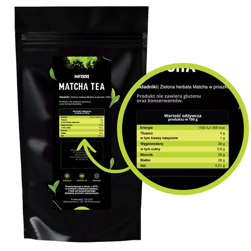Matcha Tea Herbata 500g Organiczna Sproszkowana W Proszku HiFood na Arena.pl
