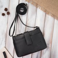 torebka damska skórzana na ramię mała miejska czarna paolo peruzzi si-39-bl