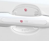 Naklejki Pod Klamki drzwi samochodu FIAT z Logo 8 sztuk Bezbarwne