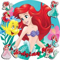 OPŁATEK NA TORT 20CM - SYRENKA ARIEL ARIELKA + IMIĘ + GRATIS! 15CM 18CM