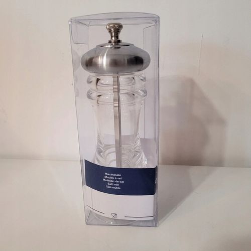 Młynek ręczny tworzywo sztuczne bezbarwny /srebrny 15 cm do soli na Arena.pl