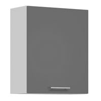 Tiffany T-8/G60 Szary połysk MDF szafka wisząca drzwiczki, półki, szybko