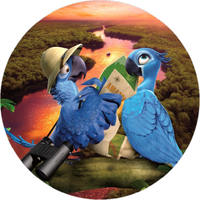 Opłatek na tort Urodziny Papuga Ptak Ara Rio