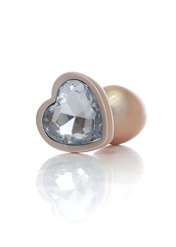 plug jewellery pearl gold heart plug  clear s na Arena.pl