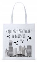 Dla Pszczelarza Na Prezent Torba Eco Biała Shopper Z Nadrukiem Ze Zdjęciem