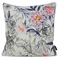 Poszewka dwustronna welwet len LEN17 45X45 kremowo czarna