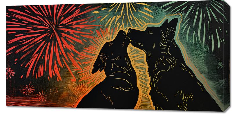 Obraz 100x50cm Psi Uścisk zdjęcie 1