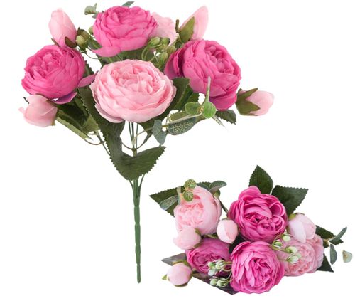 Bukiet piwonii 1szt różowe kwiatki dekoracyjne sztuczne kwiaty na Arena.pl