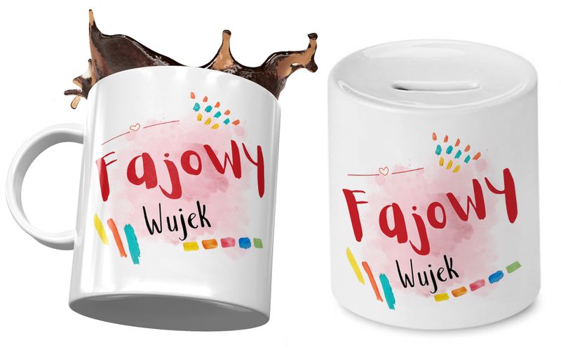 Dla Wujka Zestaw Kubek + Skarbonka Na Prezent Z Nadrukiem Ze Zdjęciem zdjęcie 1