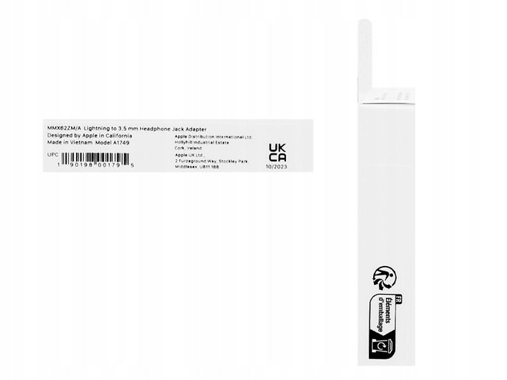 ORYGINALNY ADAPTER PRZEJŚCIÓWKA APPLE MMX62ZM/A LIGHTNING - JACK 3.5mm zdjęcie 6